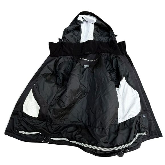 Obermeyer Ski Jacket Women's 10 Black Neon Pink & Green Full Zip Hooded Coat - Picture 13 of 15